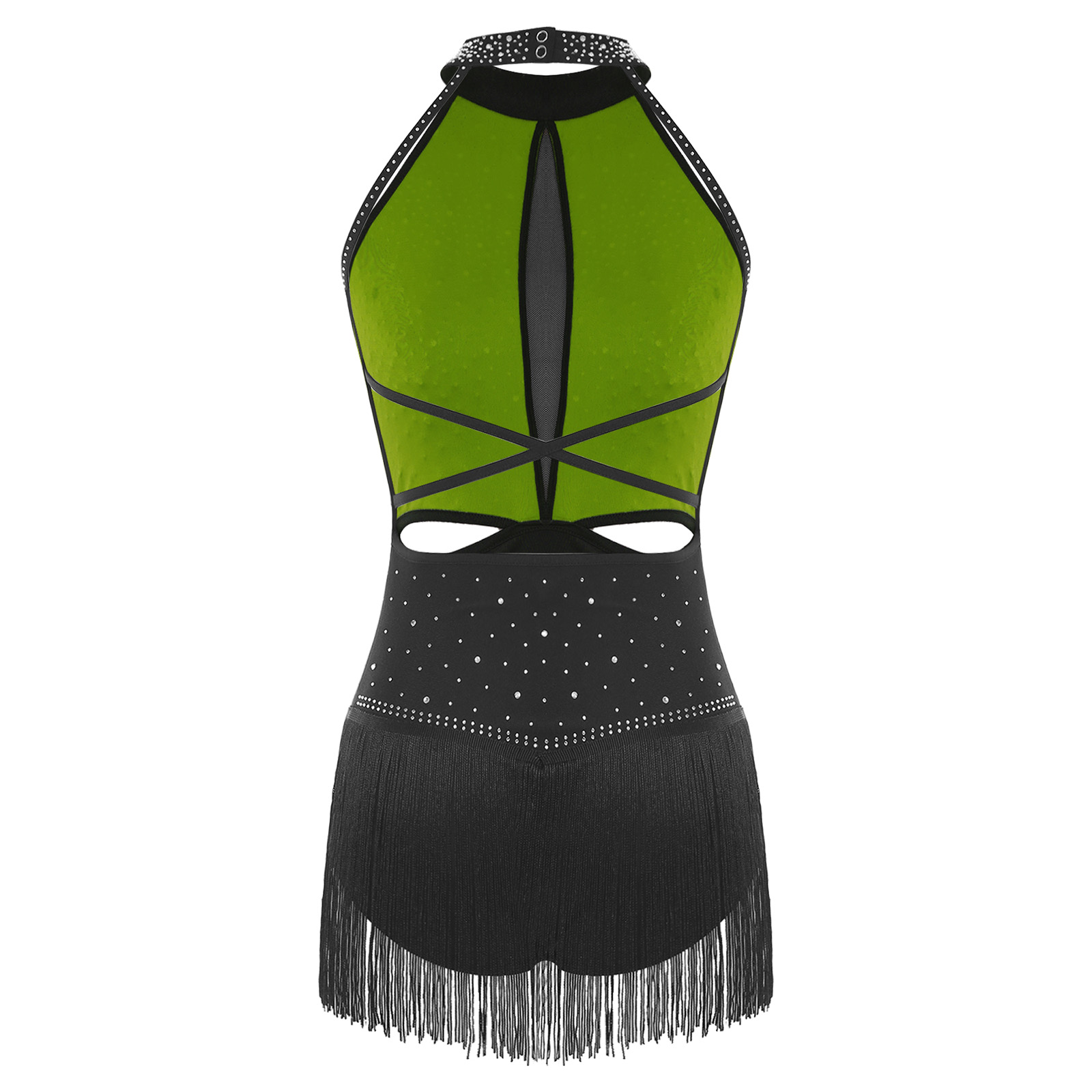 Women Dance Rhythmic Dresses S - Rhinestone Banding Trim recension och pris