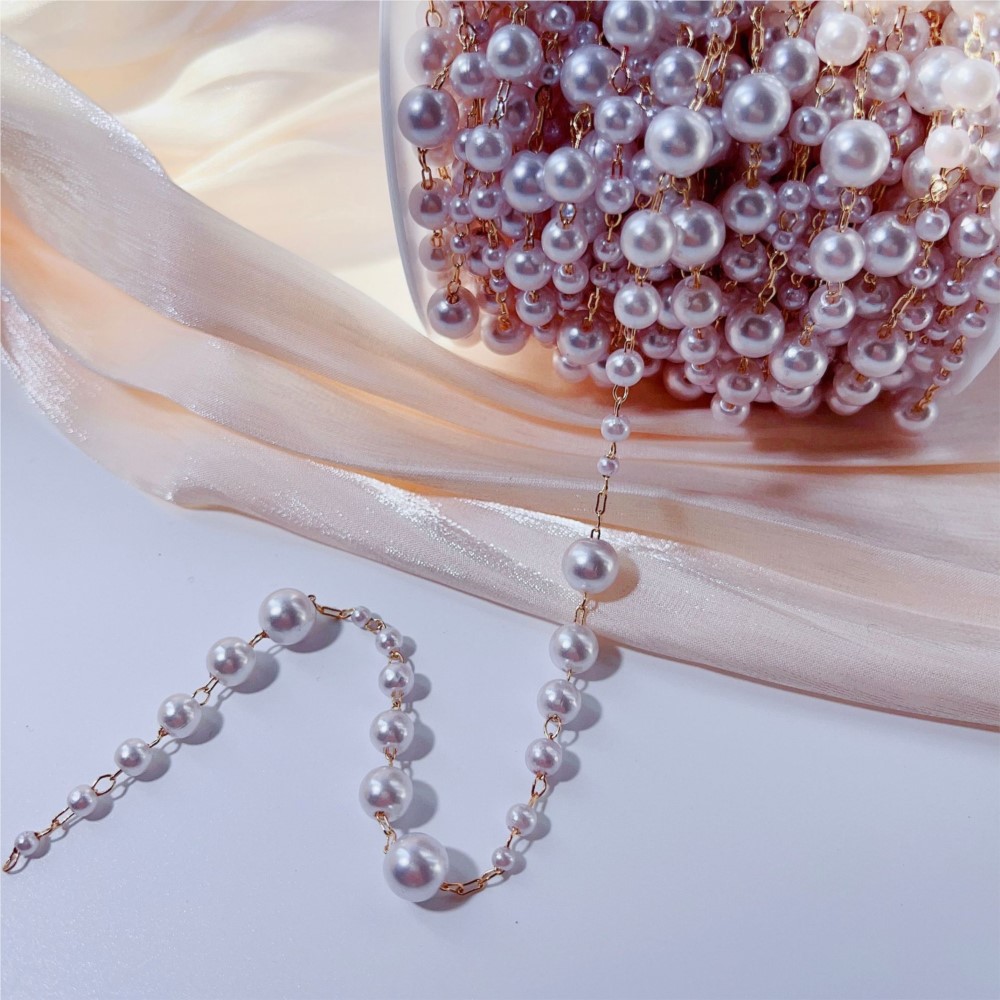 1meter 3-8mm Faux Pearl Beadin - Pearl Trim Chain recension och pris