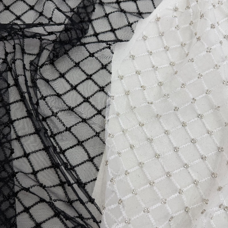 Ripstop Beaded Embroidery Sequ - Crystal Mesh Fabric recension och pris