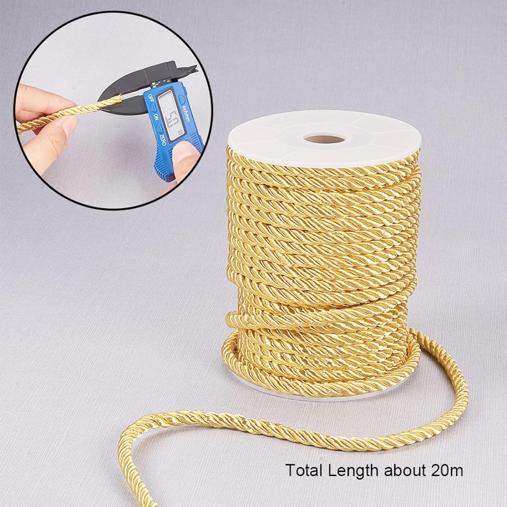 5mm 18 Yards Twisted Gold Rope - Cord Trim Twisted recension och pris