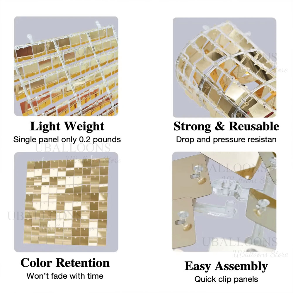 Champagne Gold Shimmer Backdro - Sequin Fabric Panel recension och pris