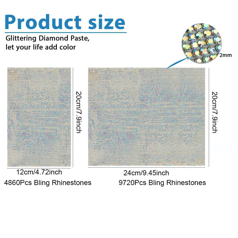 9720/4860Pcs Bling Rhinestone  - Hotfix Rhinestone Sheet recension och pris