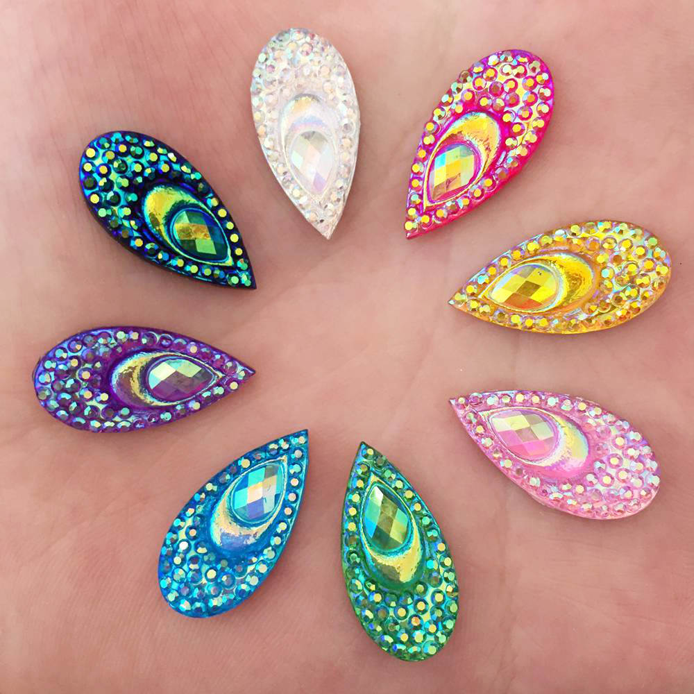 40PCS Resin 10*20mm Teardrop P - Embellishment Glue Craft recension och pris