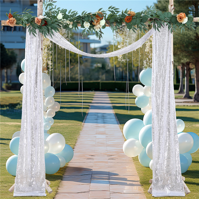 Wedding Arch Draping Fabric, 1 - Sequin Fabric Panel recension och pris