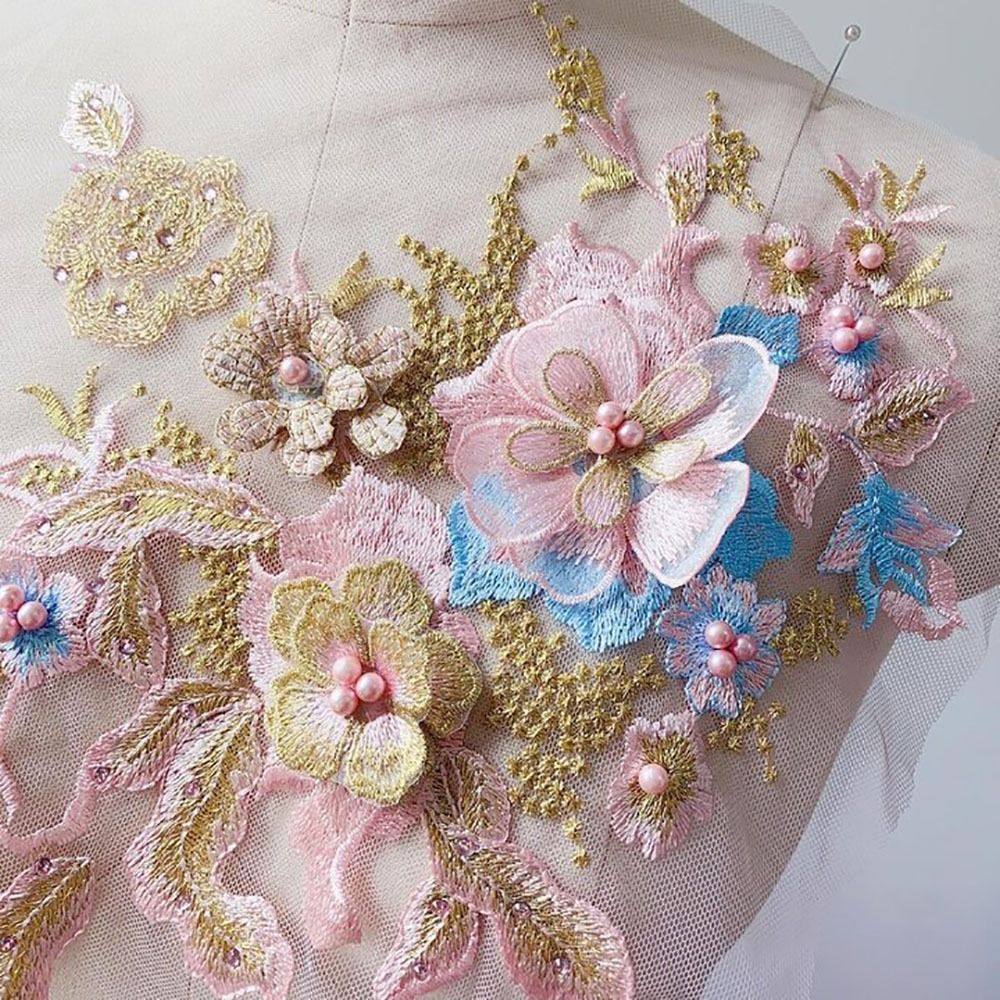 3D Flowers Beaded Lace Fabrics - Embellishments For Scrapbooking recension och pris