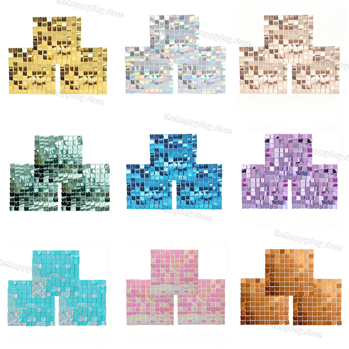 18-3Pcs Shimmer Wall Backdrop  - Sequin Fabric Panel recension och pris