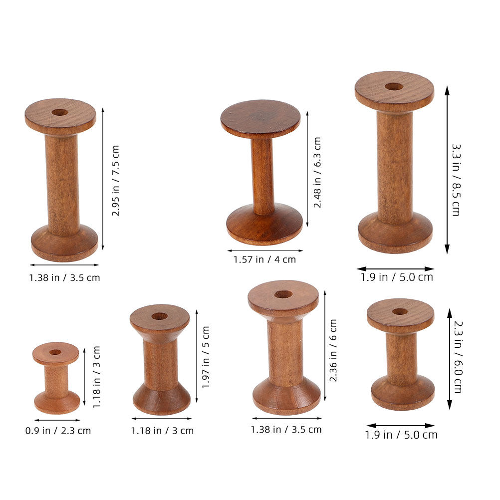 7Pcs Wooden Bobbins Set Space  - Embroidery Craft recension och pris