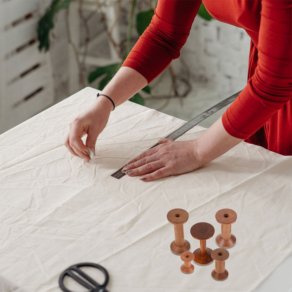 7Pcs Wooden Bobbins Set Space  - Embroidery Craft recension och pris
