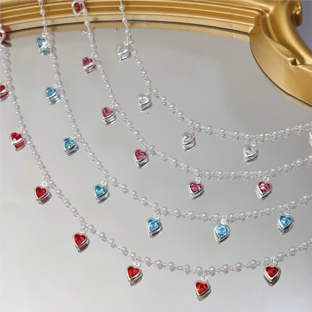 0.5Meter/1Meter Pink Crystal H - Pearl Trim Chain recension och pris