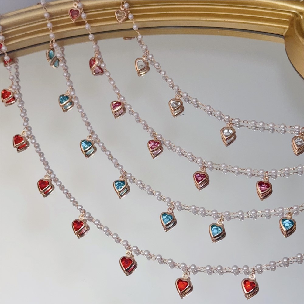 0.5Meter/1Meter Pink Crystal H - Pearl Trim Chain recension och pris