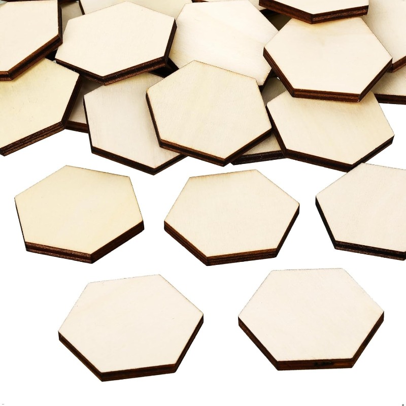 50PCS 4CM Unfinished Wood Hexa - Embellish Craft recension och pris