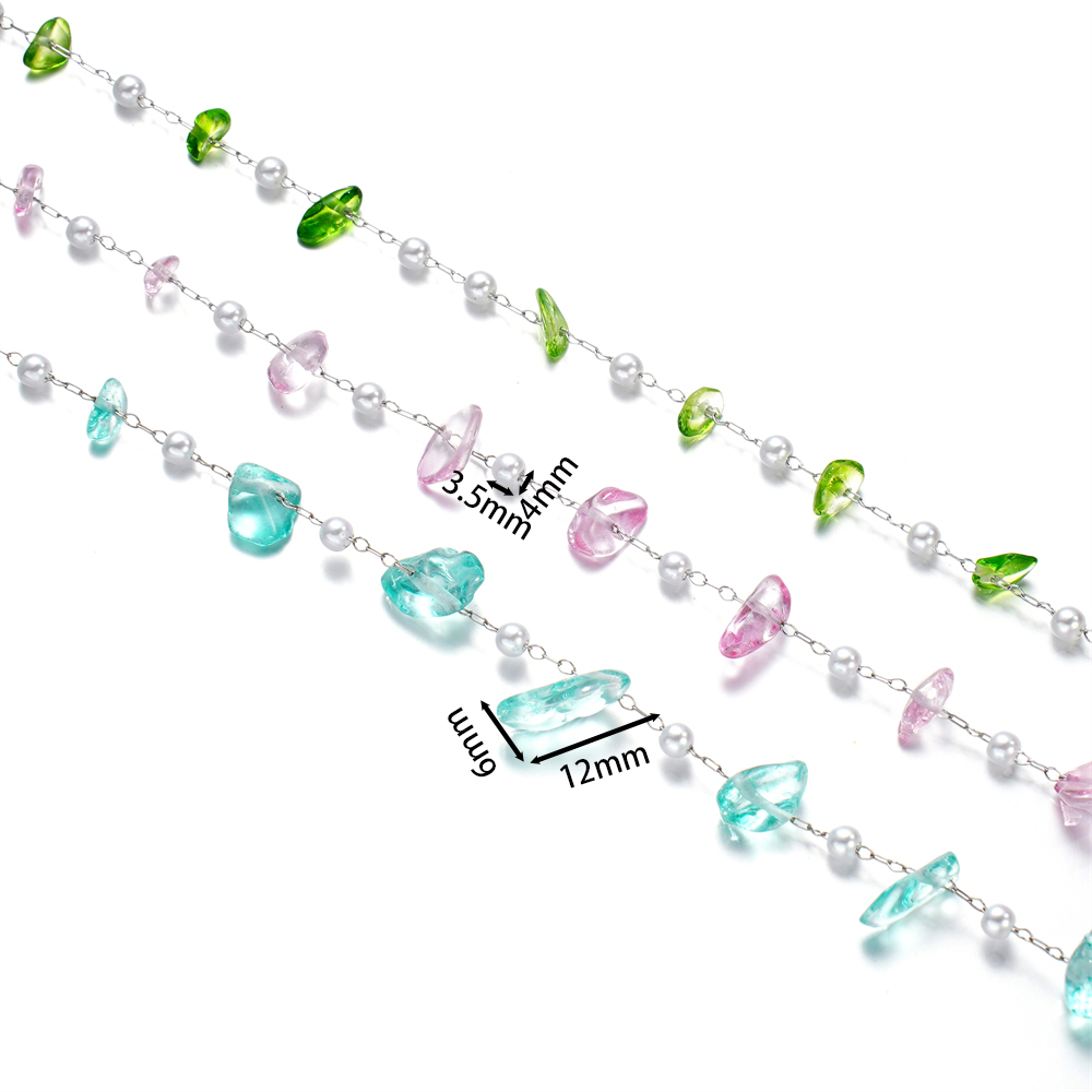 1Meter Crystal Glass Stone And - Pearl Trim Chain recension och pris