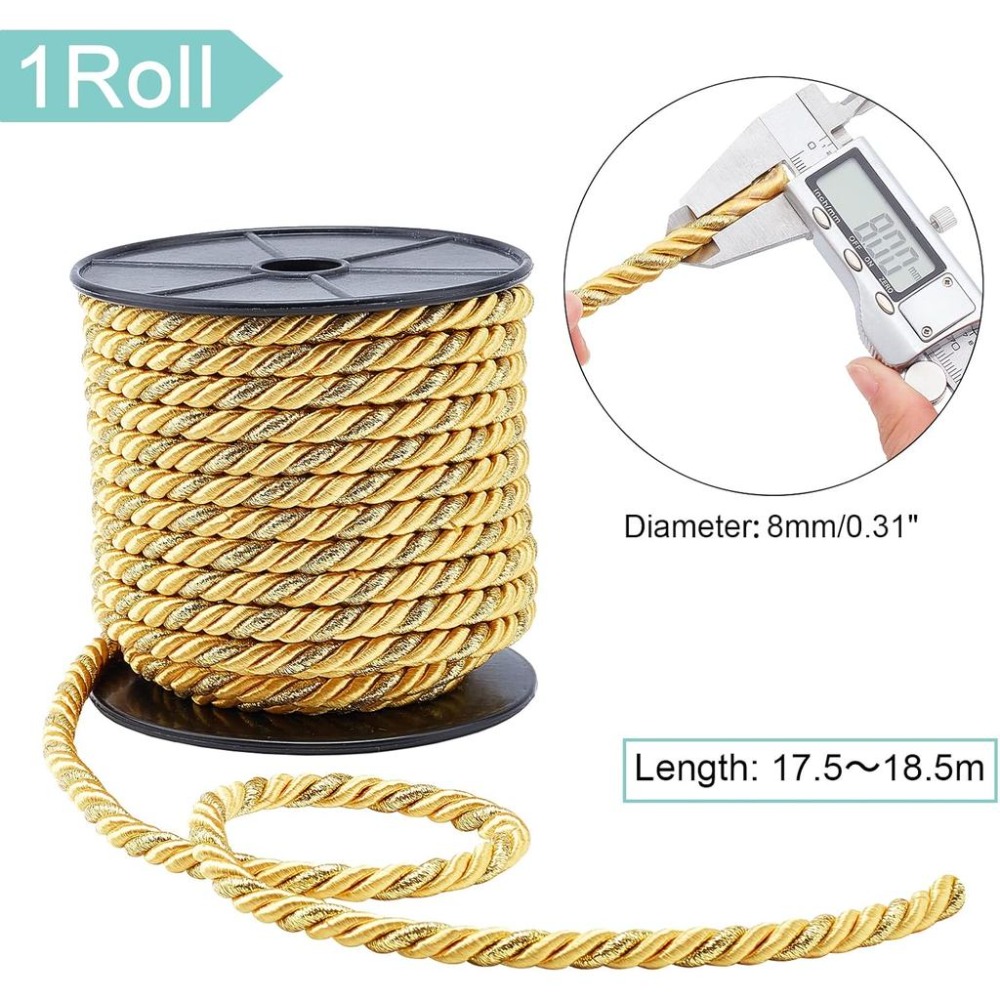 8mm Twist Cords 20 Yards Twine - Cord Trim Twisted recension och pris