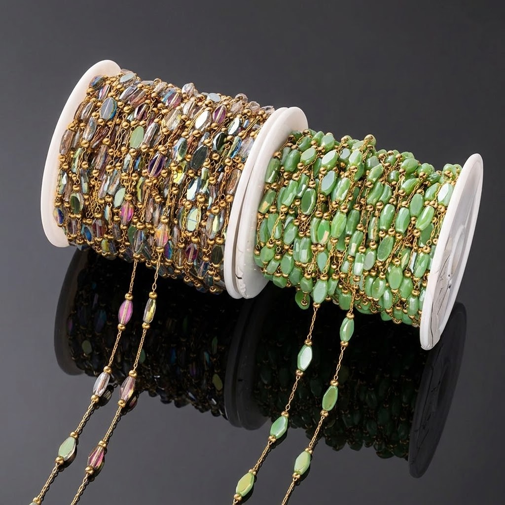 1Meter Stainless Steel Gold Be - Pearl Trim Chain recension och pris