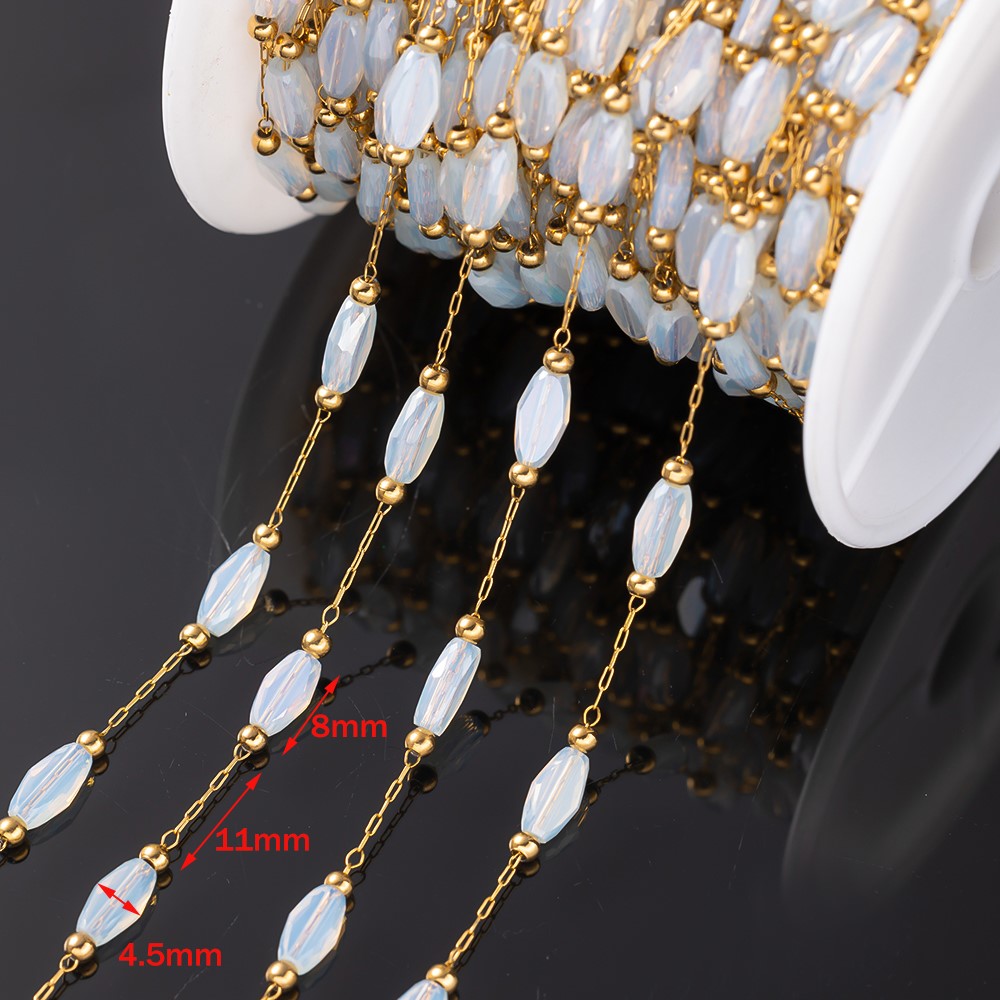 1Meter Stainless Steel Gold Be - Pearl Trim Chain recension och pris