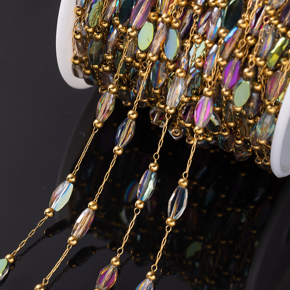 1Meter Stainless Steel Gold Be - Pearl Trim Chain recension och pris