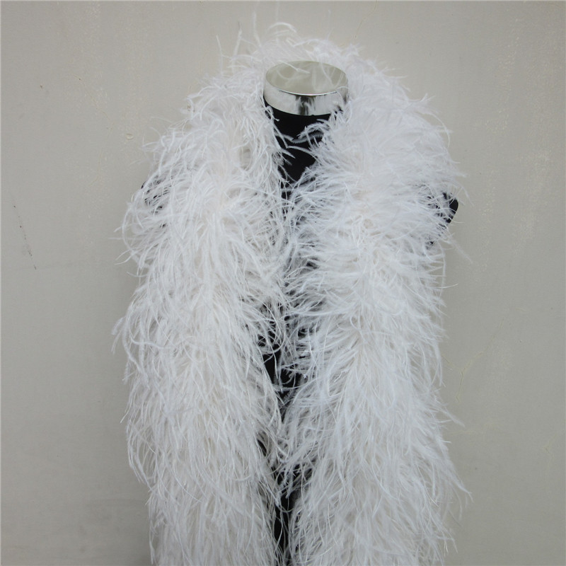 2 Meters 6 Layer White Natural - Feather Trim Marabou recension och pris