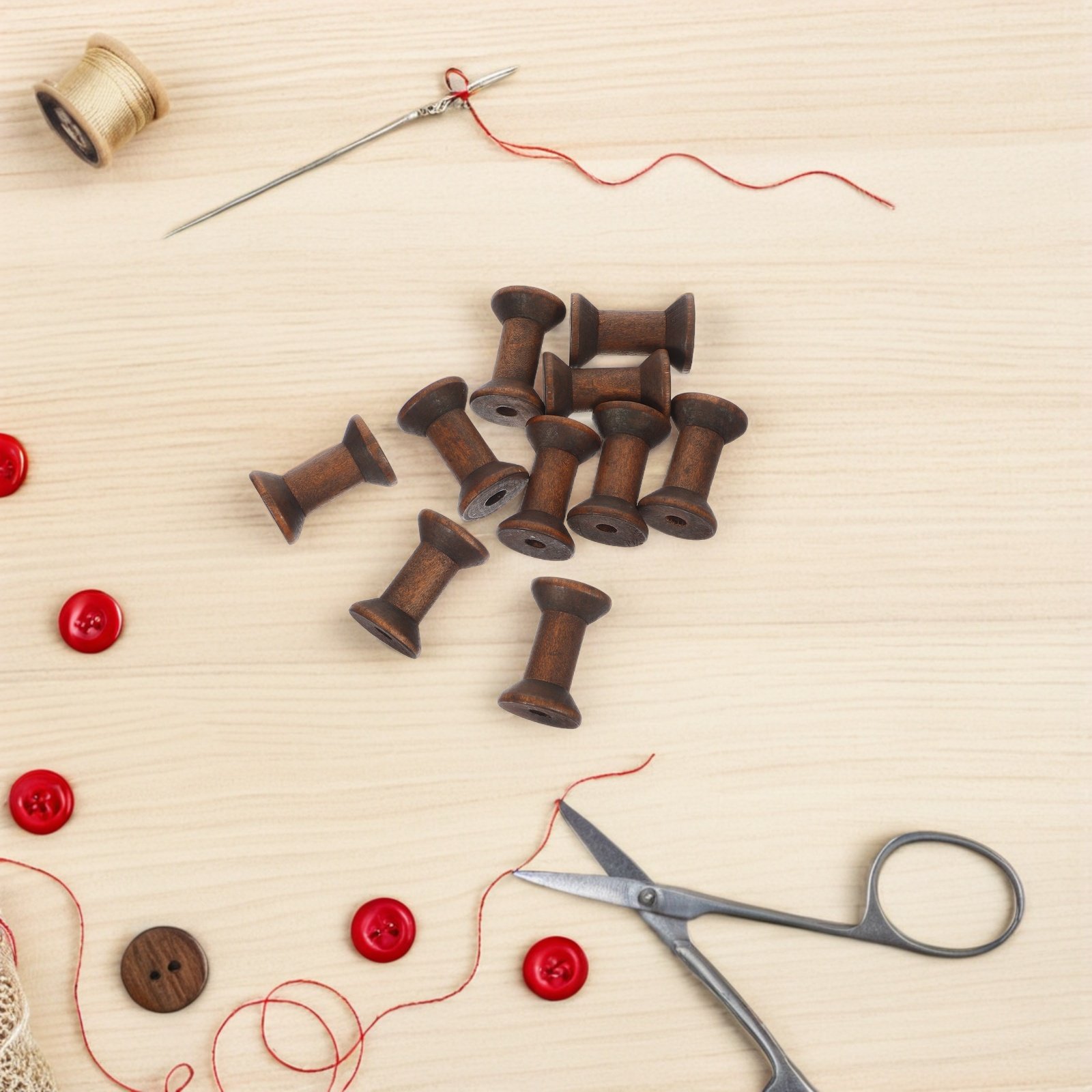 10Pcs Natural Wood Spools Vint - Organza Ribbon Spool recension och pris